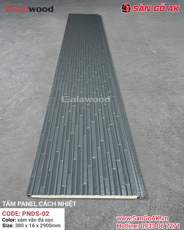 Tấm Panel Cách Nhiệt PNDS-02 Xám Vân Đá Sọc